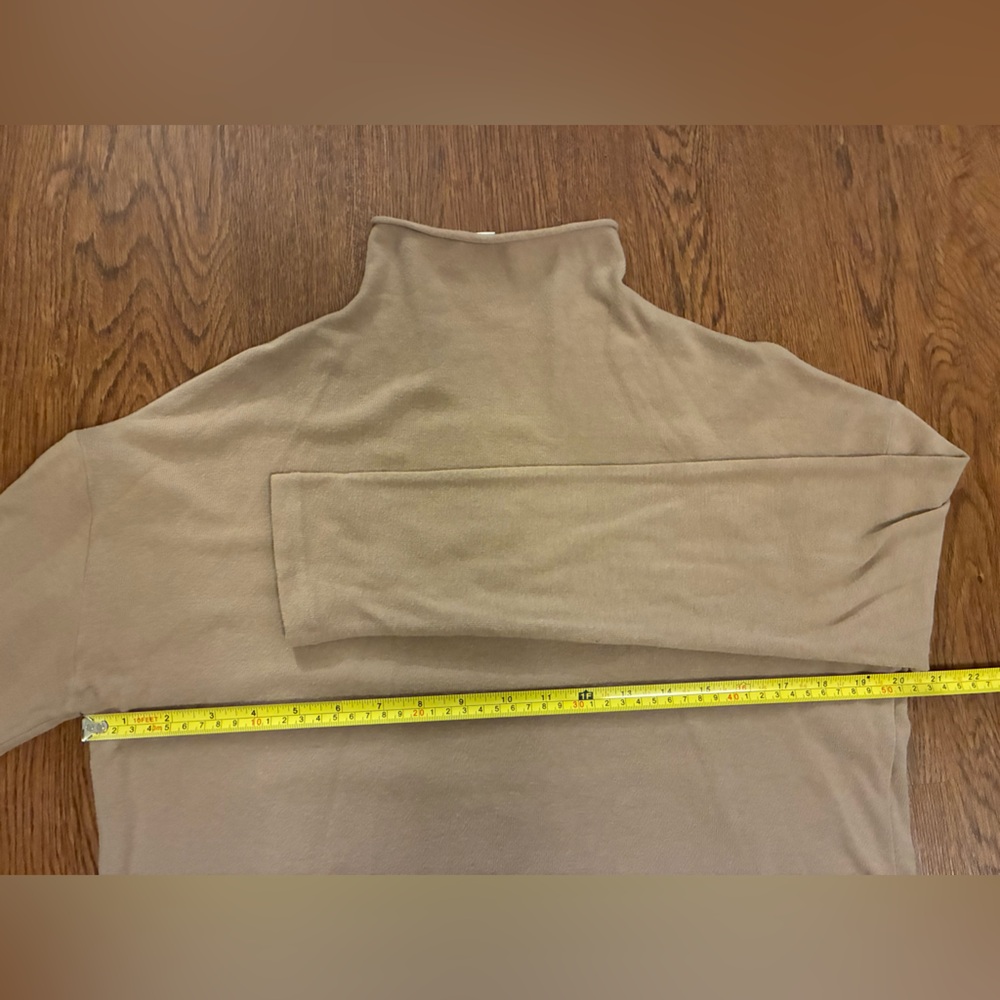 Vince Tan/Sand Cotton-Blend Mock Turtleneck Knit Sweater - Size S - Picture 5 of 7